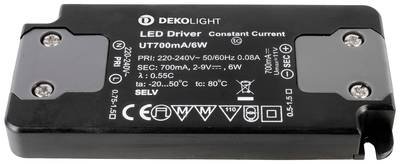 Deko Light FLAT, CC, UT LED-Treiber Konstantstrom 6 W 80 mA - 0.70 A 9 V/DC 1 St.