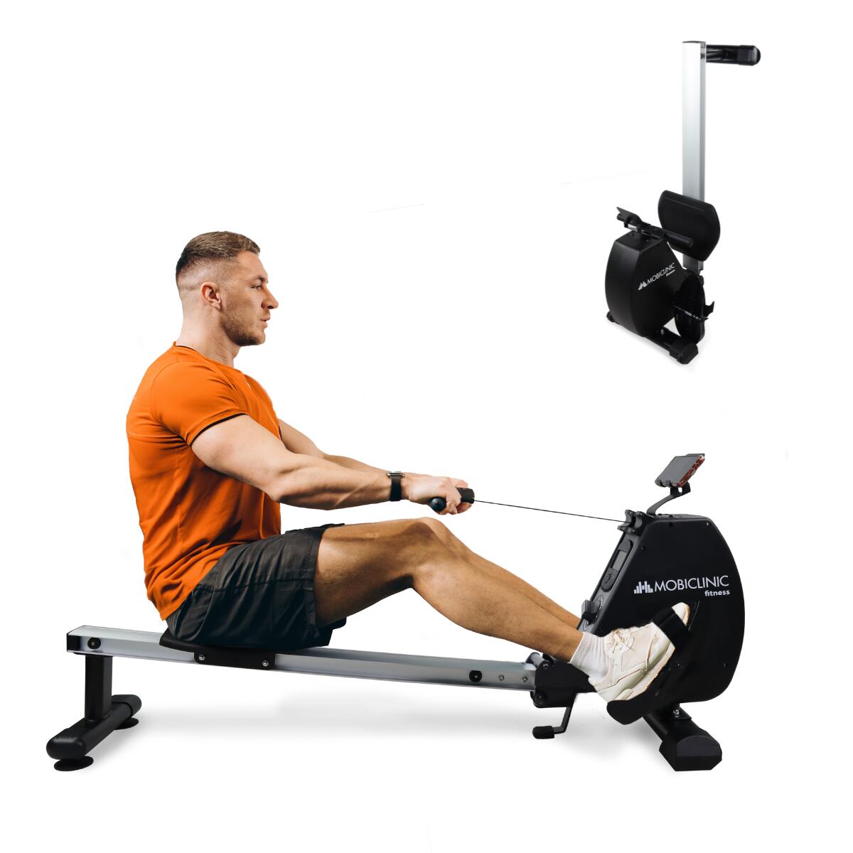 MOBICLINIC Máquina de remo Banco Plegable 6 kg Inercia 8 niveles resistencia Silenciosa