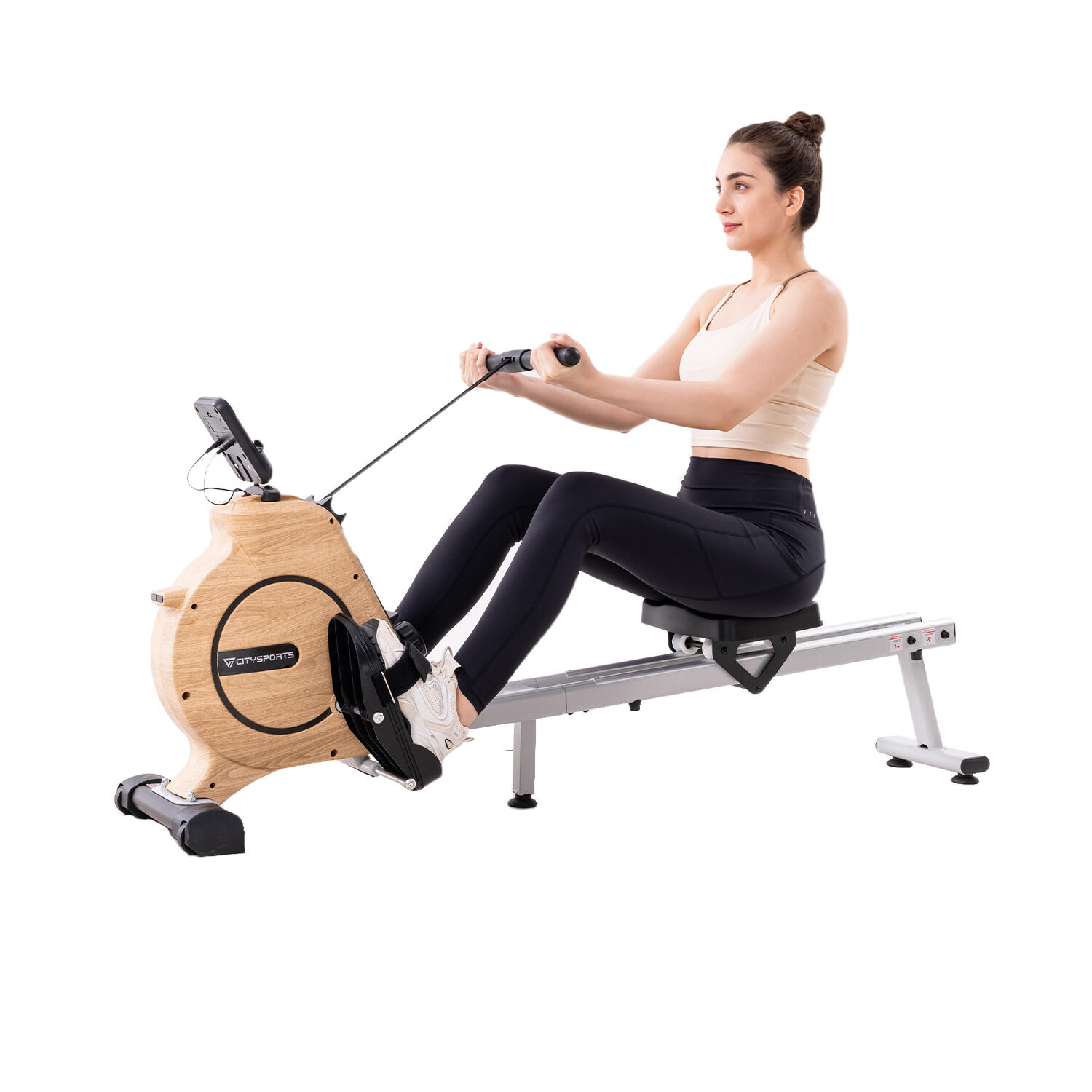 CITYSPORTS Máquina Remo Entrenamiento,16 niveles de resistencia, ruedas de transporte