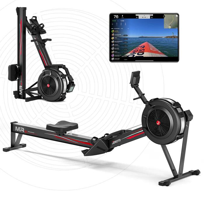 JOROTO Máquina de remo MR56, 10 niveles resistencia, capacidad 160 kg, Bluetooth y APP