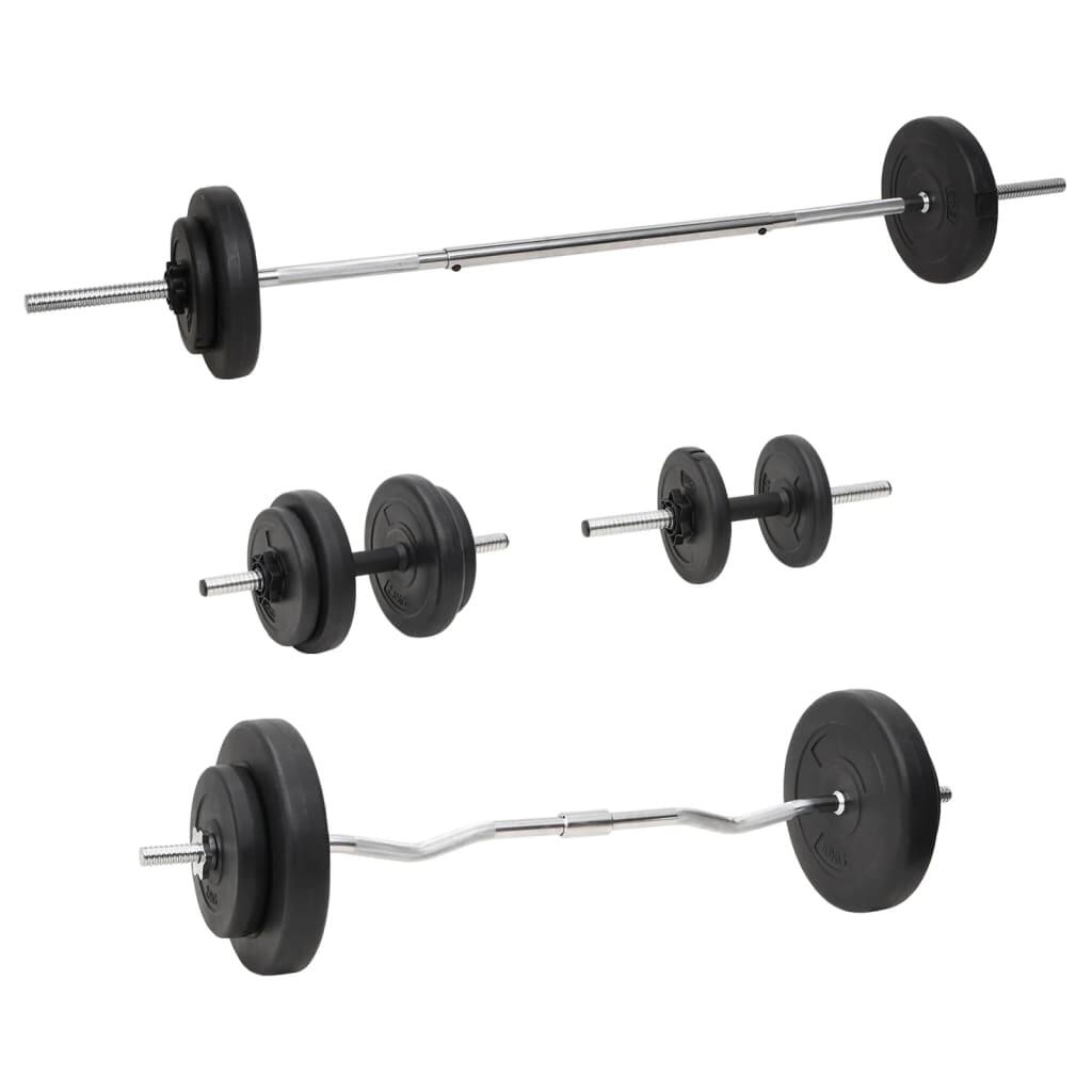VIDAXL Juego de barras y mancuernas con discos 60 kg