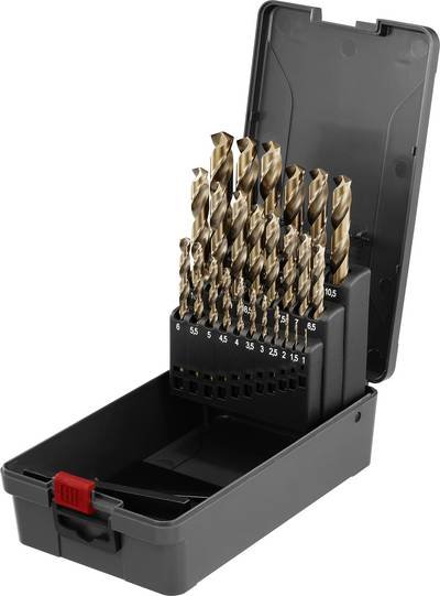 TOOLCRAFT 25-teiliges DIN338 HSS CO 5 % Spiralbohrer-Set