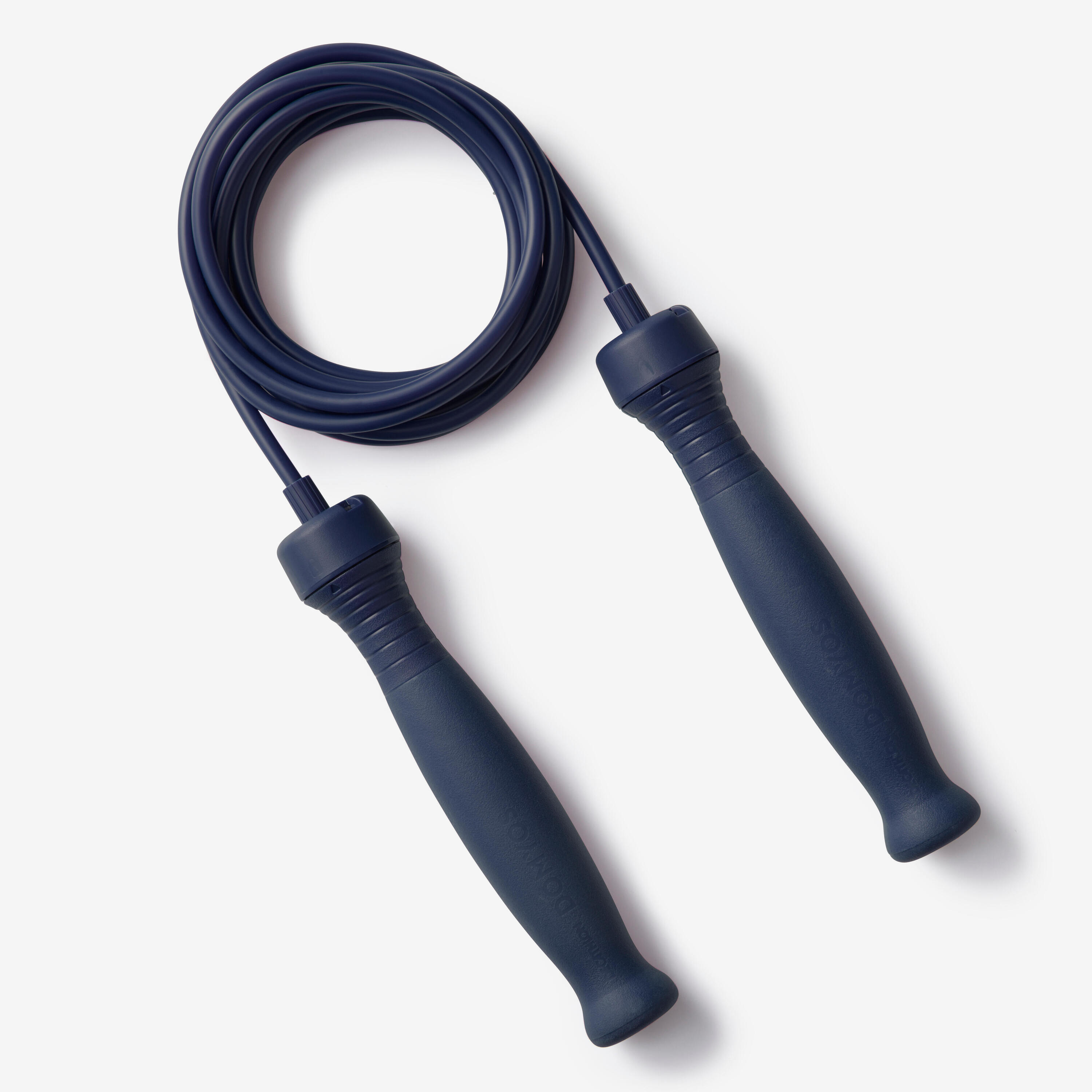 DOMYOS Cuerda Saltar Azul Marino Empuñaduras Goma Longitud Ajustable 3 m