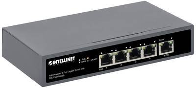 Intellinet PoE-Powered 5-Port Gigabit Netzwerk Switch RJ45 10 / 100 / 1000 MBit/s IEEE 802.3af (12.95 W), IEEE 802.3at (