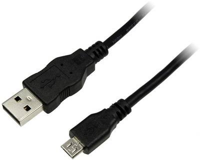 LogiLink USB-Kabel USB 2.0 USB-A Stecker, USB-Micro-B Stecker 1.00 m Schwarz CU0058
