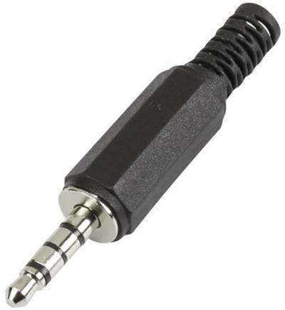 TRU COMPONENTS 595196 Klinken-Steckverbinder 3.5 mm Stecker, gerade Polzahl: 4 Stereo Schwarz 1 St.