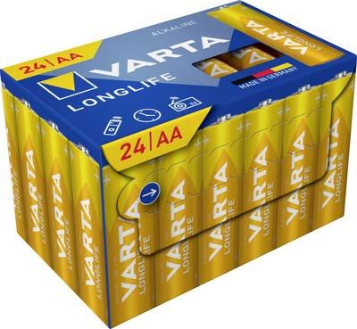 Varta VARTA Longlife AA Cube Pack24 Mignon (AA)-Batterie Alkali-Mangan 1.5 V 24 St.