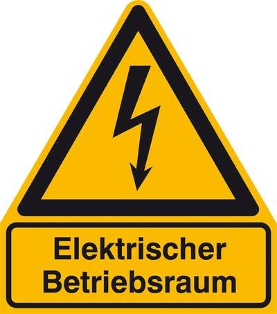 Warn-Kombischild Achtung Folie selbstklebend (B x H) 210 mm x 238 mm ISO 7010 1 St.
