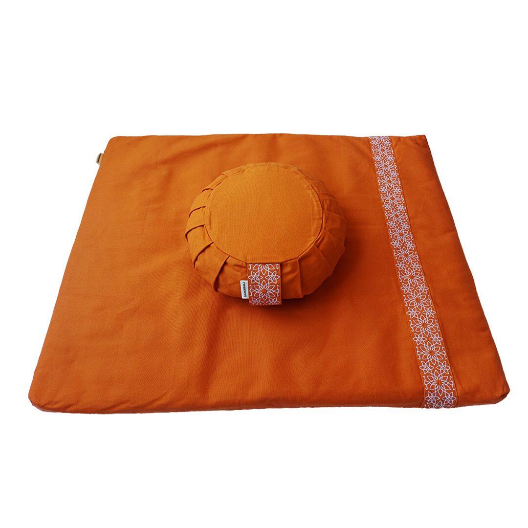SAMARALI Set de meditación Samarali con Cojín Zafu Naranja