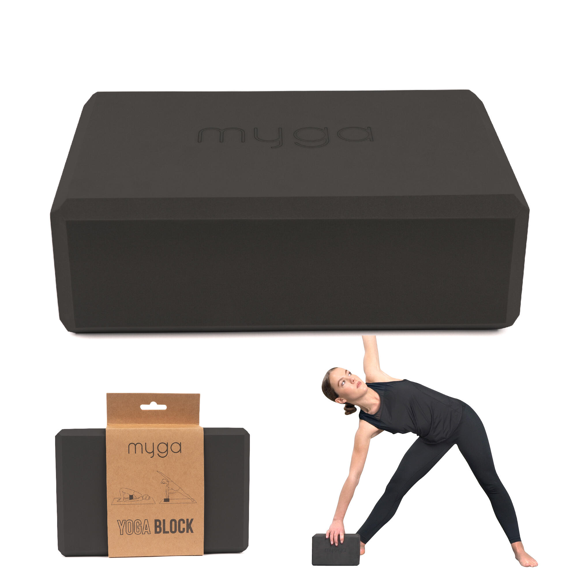 MYGA Bloque de espuma para yoga Myga - Negro