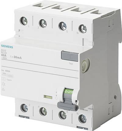 Siemens 5SV34446 5SV3444-6 FI-Schutzschalter A 4polig 40 A 0.1 A 400 V