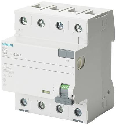 Siemens 5SV37466 5SV3746-6 FI-Schutzschalter A 4polig 63 A 0.5 A 400 V
