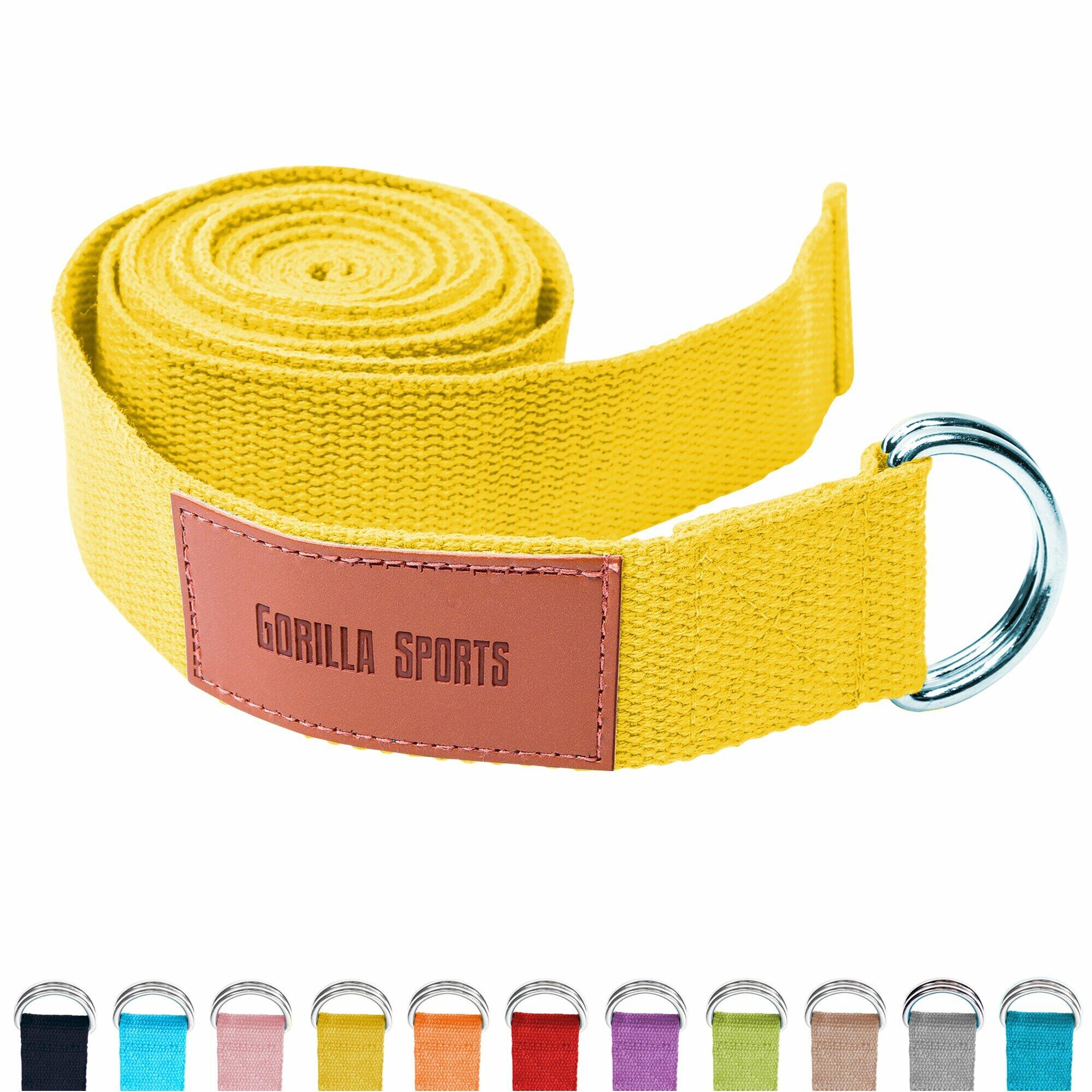 GORILLA SPORTS Cinturón Yoga Gorilla Sports Amarillo 260x3,8cm