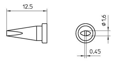 Weller LT ASL Lötspitze Meißelform Spitzen-Größe 0.45 mm Spitzen-Länge 13 mm Inhalt 1 St.