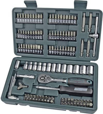 Brüder Mannesmann Steckschlüsselsatz metrisch 1/4" (6.3 mm) 130teilig M29166