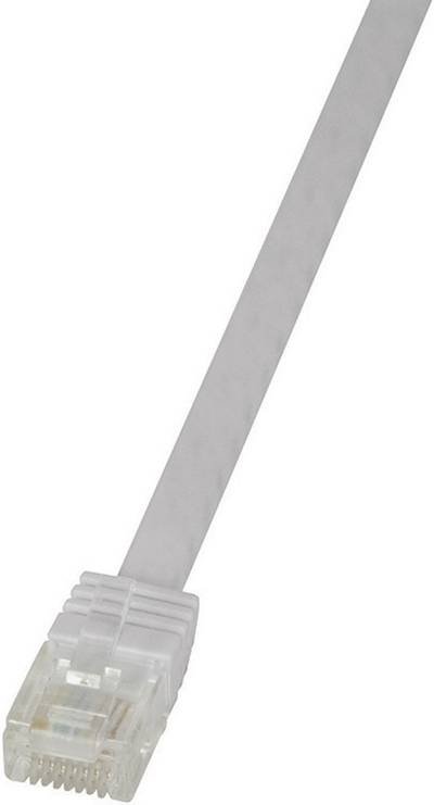 LogiLink CF2021U RJ45 Netzwerkkabel, Patchkabel CAT 6 U/UTP 0.50 m Weiß hochflexibel 1 St.