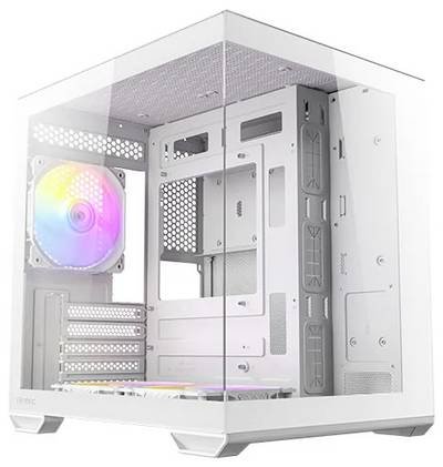 Antec 0-761345-10218-6 Mini-Tower PC-Gehäuse Weiß 3 vorinstallierte Lüfter, Seitenfenster