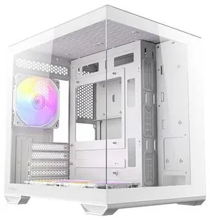 Antec 0-761345-10218-6 Mini-Tower PC-Gehäuse Weiß 3 vorinstallierte Lüfter, Seitenfenster