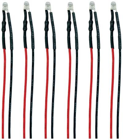 TAMS Elektronik 81-59606-06-C LED mit Anschlussdrähten Kaltweiß, Rot 6 St.