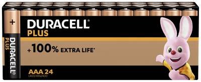 Duracell Plus Power Micro (AAA)-Batterie Alkali-Mangan 1.5 V 24 St.