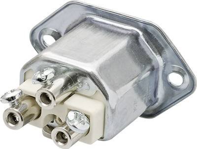 Kalthoff 444055 Warmgeräte-Steckverbinder 444 Chassisstecker, Einbau Gesamtpolzahl: 2 + PE 16 A Metall 1 St.