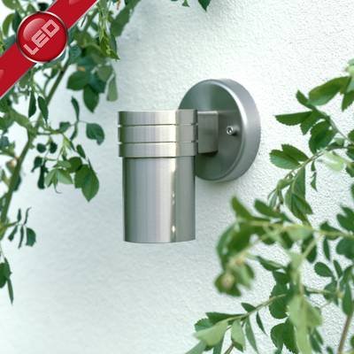 Brilliant Hanni G96229/82 Außenwandleuchte Energiesparlampe, LED GU10 3 W Edelstahl