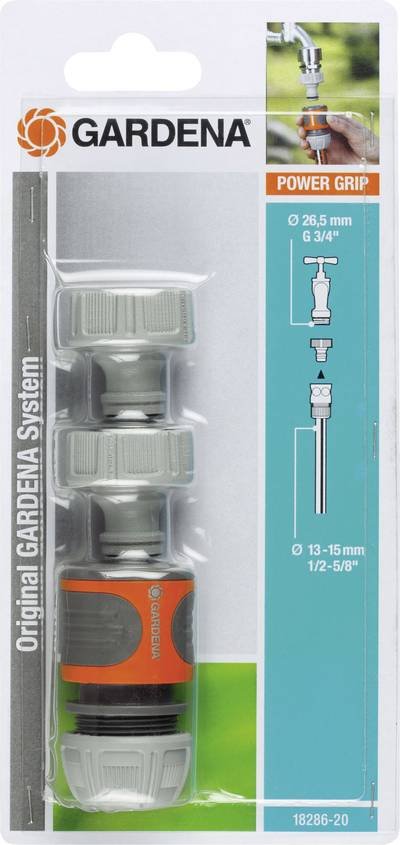 GARDENA 18286-20 Gardena Profi Maxi-Flow System - Anschluss-Satz Kunststoff Hahnanschluss 13 mm (1/2") Ø, 24,2 mm (3/4")