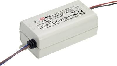 MEAN WELL APV-16-12 LED-Trafo Konstantspannung 15 W 0 - 1.25 A 12 V/DC nicht dimmbar, Überlastschutz 1 St.