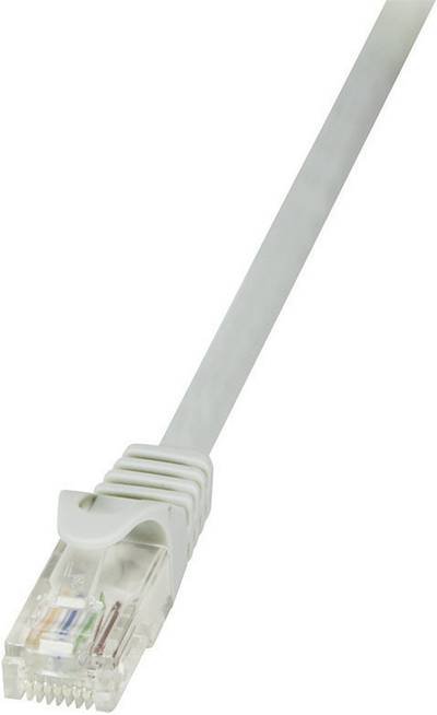 LogiLink CP2032U RJ45 Netzwerkkabel, Patchkabel CAT 6 U/UTP 1.00 m Grau mit Rastnasenschutz 1 St.