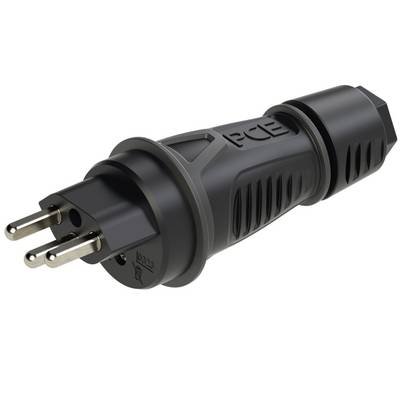 PC Electric 0323-ss Schutzkontaktstecker PA6, TPE 250 V Schwarz IP55