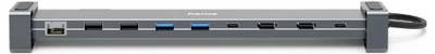 hama 00200145 USB-C-Docking-Station "Connect2Office Basic V2", Standfüße, 9 Ports