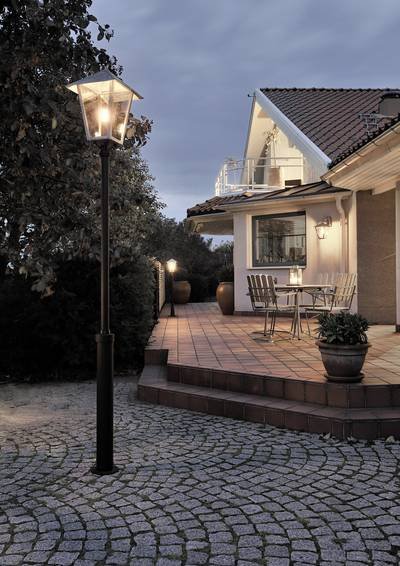 Konstsmide 437-320 Benu Außenstandleuchte Energiesparlampe, LED E27 100 W Stahl