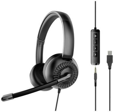 SpeedLink METIS On Ear Headset kabelgebunden Stereo Schwarz Headset, Lautstärkeregelung, Mikrofon-Stummschaltung
