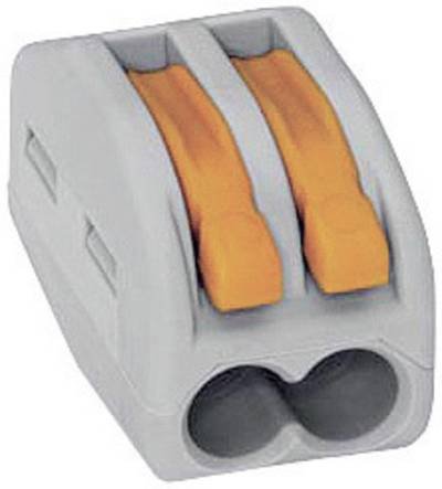 WAGO 222-412-1 222 Verbindungsklemme flexibel: 0.08-4 mm² starr: 0.08-2.5 mm² Polzahl: 2 1 St. Grau, Orange