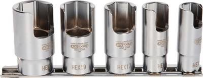 KS Tools 460.5085 3/8" Spezial-Winkel-Rohrverbinder-Stecknuss-Satz, 5-tlg