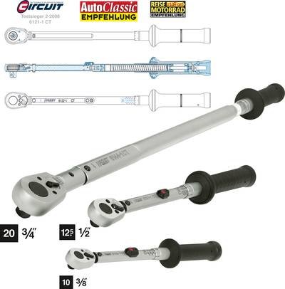 Hazet 6111-1CT 6111-1CT Drehmomentschlüssel mit Umschaltknarre 3/8" (10 mm) 20 - 120 Nm