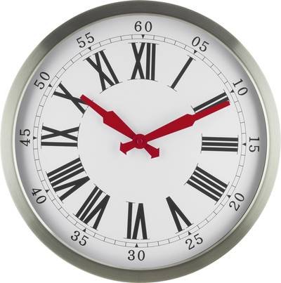 EUROTIME 56860-07 Funk Wanduhr 40 cm Silber