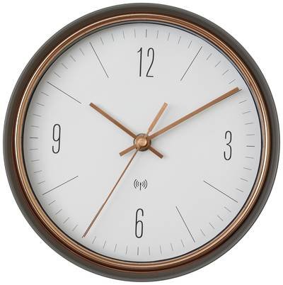 TFA Dostmann 60.3547.10 Funk Wanduhr 22.3 cm x 7 cm Grau, Kupfer