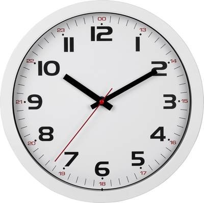 TFA Dostmann 60.3050.02 Quarz Wanduhr 305 mm x 305 mm x 38 mm Weiß