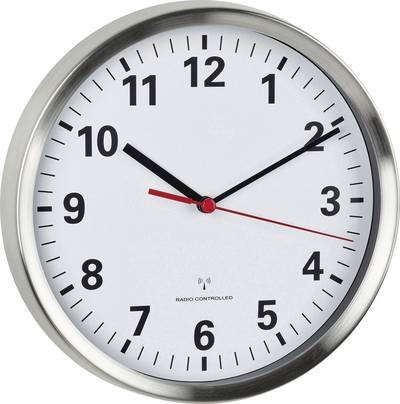 TFA Dostmann 60.3529.02 Funk Wanduhr 22 cm x 4.5 cm Aluminium Leisegang-Uhrwerk, Energiesparfunktion