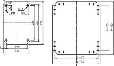 Schneider Electric NSYMM43 Montageplatte (L x B) 400 mm x 300 mm Stahl verzinkt 1 St.