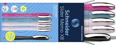 Schneider Schreibgeräte Etui 4x Memo + 1x Rave sortiert 150255 Kugelschreiber Schreibfarbe: Blau 5 St.