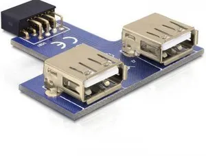Delock USB 2.0 Adapter [2x USB 2.0 Buchse A - 1x D-SUB-Stecker 9pol.] 41824