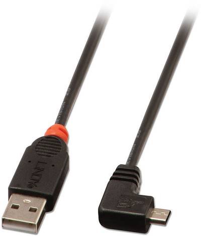 LINDY USB-Kabel USB 2.0 USB-A Stecker, USB-Micro-B Stecker 0.50 m Schwarz 31975