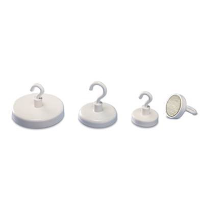 magnetoplan Hakenmagnet magnetoplan® 47mm 16kg Ferrit weiß (Ø) 47 mm rund, mit Haken Weiß 1 St. 52647