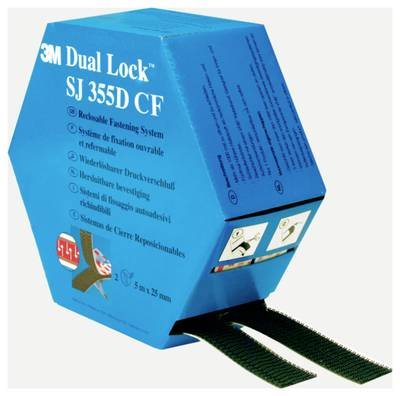 3M Dual Lock SJ355DCF REF Klettband zum Aufkleben Pilzkopf (L x B) 5000 mm x 25 mm Schwarz 1 Paar