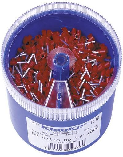 Klauke GR4718DO Aderendhülsen-Sortiment 1 mm² Teilisoliert Rot 1000 Teile