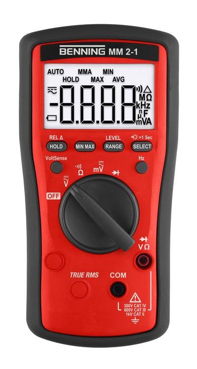 Benning Hand-Multimeter kalibriert (ISO) digital CAT II 1000 V, CAT III 600 V, CAT IV 300 V Anzeige (Counts): 6000