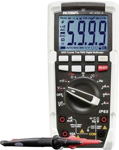 VOLTCRAFT VC-450 E Hand-Multimeter digital Strahlwassergeschützt (IP65) CAT III 1000 V, CAT IV 600 V Anzeige (Counts): 6