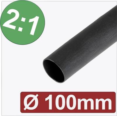 Quadrios 24CA281 Schrumpfschlauch ohne Kleber Schwarz 100 mm 50 mm Schrumpfrate:2:1 Meterware